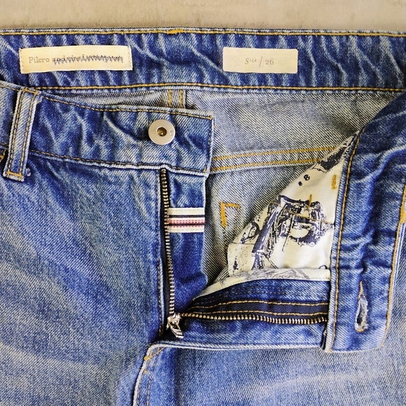 Anthropologie Pilcro Tonal High Rise Straight Crop Jeans Womens 26 Patch Boho - Picture 7 of 16